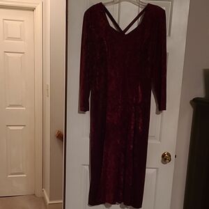 Elegant Long Sleeve Velour Dress